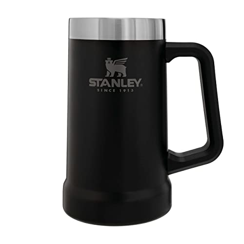 Stanley Adventure Vacuum Stein 709 ml Matte Black - Thermobecher mit Henkel hält Bier für 7...
