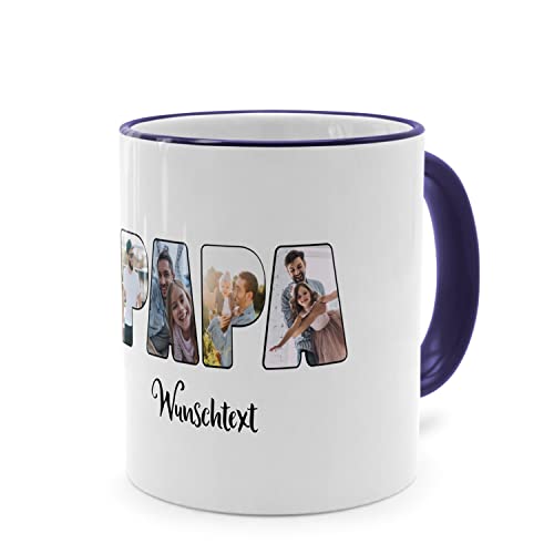 PhotoFancy® - Fototasse 'PAPA' - Personalisierte Tasse mit eigenem Foto und Text selbst gestalten -...