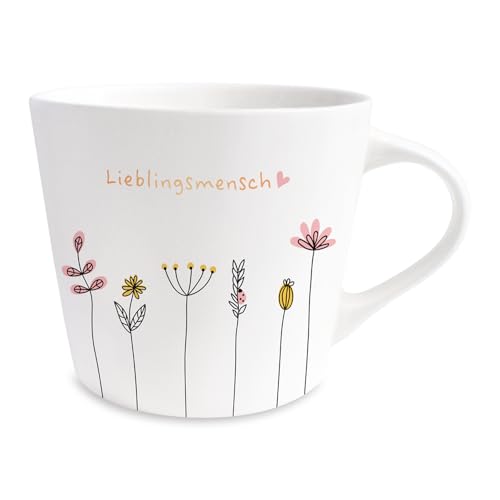 Grafik-Werkstatt Kaffee-Tasse mit 100% Echtgold | Porzellan Tasse | 420 ml | Lieblingsmensch,...