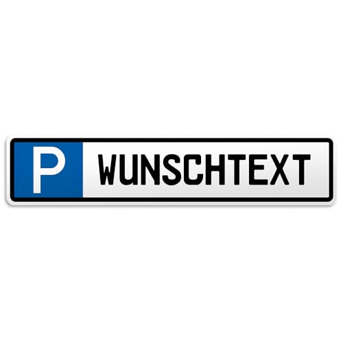 PrintPlanet® Parkplatzschild personalisiert – PVC Schild 520×110 mm – mit Text oder...