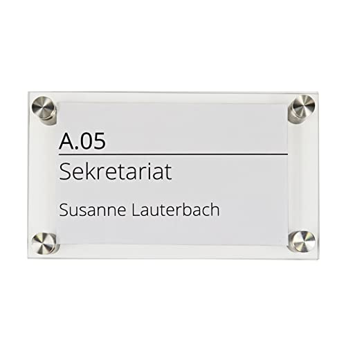 EH Design Türschild/Wandschild aus Acryl I Transparent klare Abdeckung, Büroschild zum selbst...