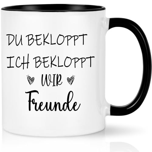 CHUIN DRUCK Tasse für Beste Freundin mit Spruch - Du Bekloppt Ich Bekloppt Wir Freunde - Beste...