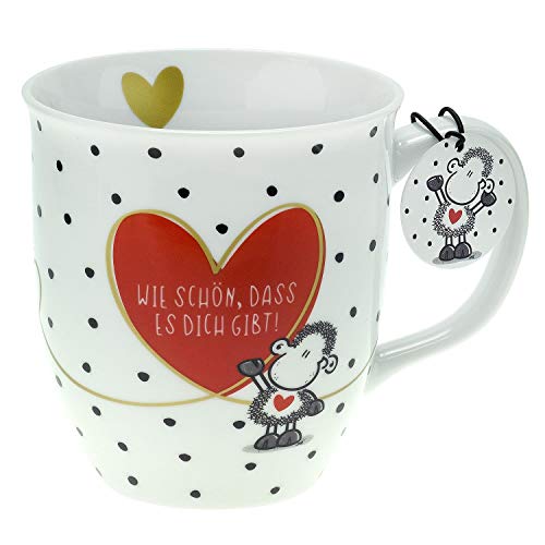 Sheepworld Tasse mit Motiv 'Wie schön' | Tasse mit Spruch, Kaffeetasse, Porzellan, 40 cl | Geschenk...