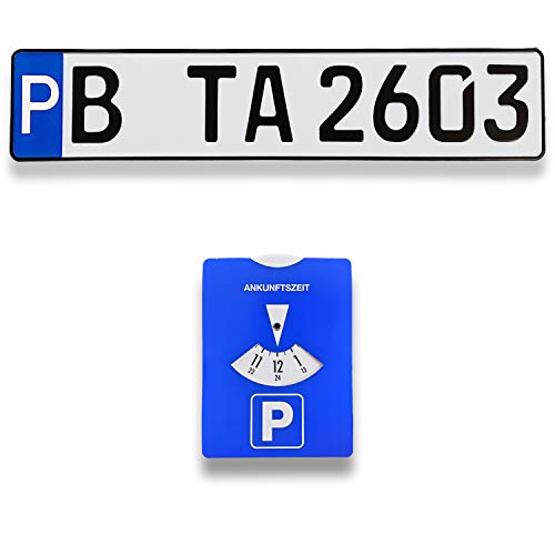 TA TradeArea hochwertige geprägte Parkplatz-Kennzeichen | Schilder inklusive Einer Parkscheibe in...