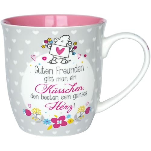 Sheepworld Tasse Motiv Küsschen | Tasse mit Spruch, Porzellan, 60 cl | Geschenk Freunde,...