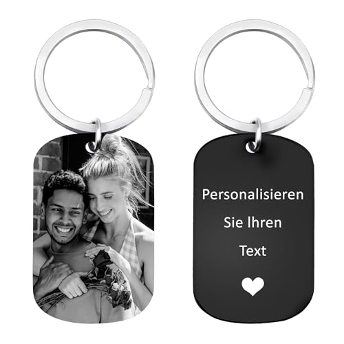 FIKCIK Schlüsselanhänger Personalisiert Foto, Selber Machen, mit Bild Gravur, Weihnachten...