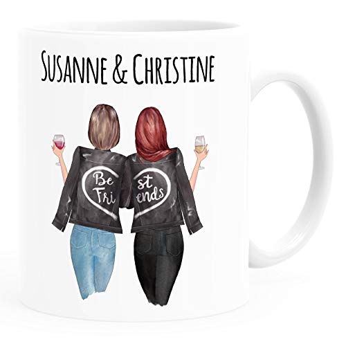 SpecialMe® Tasse beste Freundin personalisierbar, anpassbares Geschenk Freundschaft Best Friends 2...