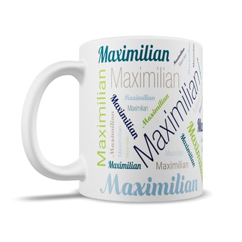 gravur-fabrik Personalisierte Tasse mit Namen/Namenstasse mit Wunschname/Kaffeetasse (Blau)