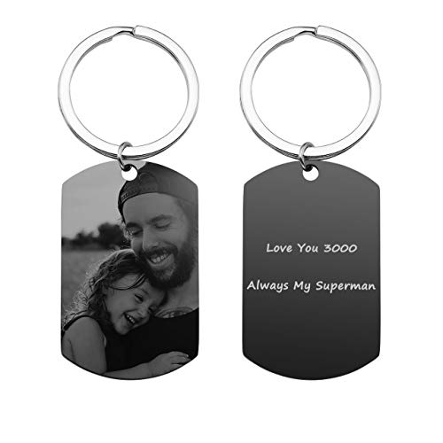 Zysta Personalized Text & Fotogravur - Edelstahl Dog Tag Schlüsselanhänger Erkennungsmarke ID Tag...