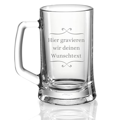 Bierkrug mit Gravur - Personalisierte Geschenke Männer - Geschenke für Sie & Ihn - Bierglas...