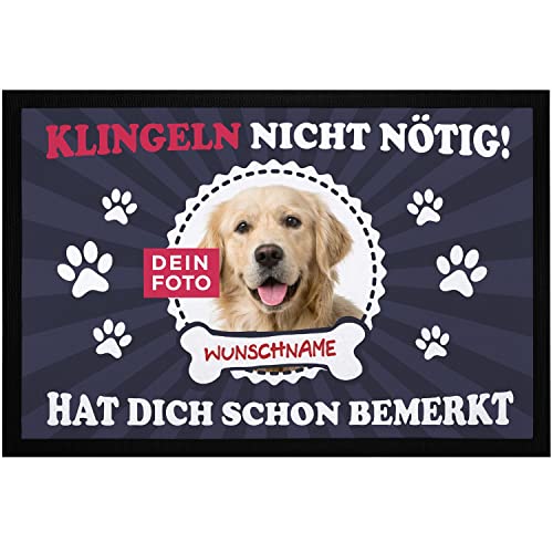 SpecialMe® Fußmatte mit eigenem Hund selbst gestalten personalisiert mit Name und Foto Haustier...