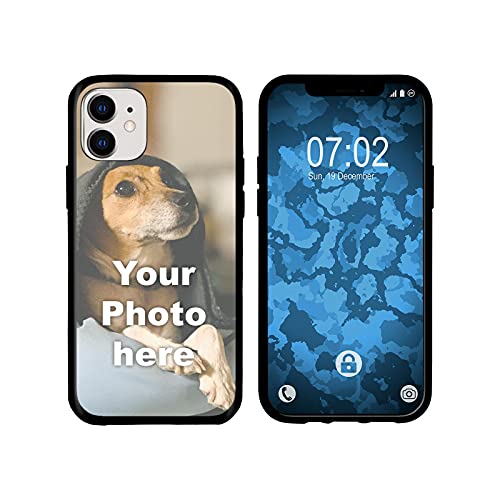 PhoneNatic Case kompatibel mit iPhone 12/12 Pro Personalisierte Handyhülle schwarz zum selbst...