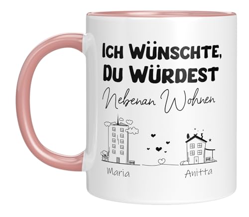 LIEBTASTISCH - Ich wünscht, du würdest nebenan Wohnen - Personalisierte Geschenkidee Freundschaft...