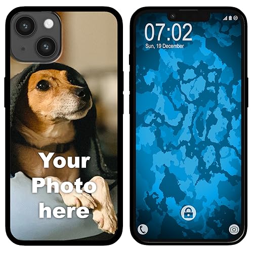 PhoneNatic personalisierte Handyhülle für iPhone 15 Custom Silikon Case in Schwarz zum selbst...
