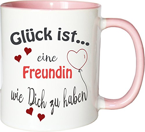 WarmherzIch Becher Tasse Glück ist… Freundin Kaffee Kaffeetasse liebevoll Bedruckt Trauzeugin BFF...