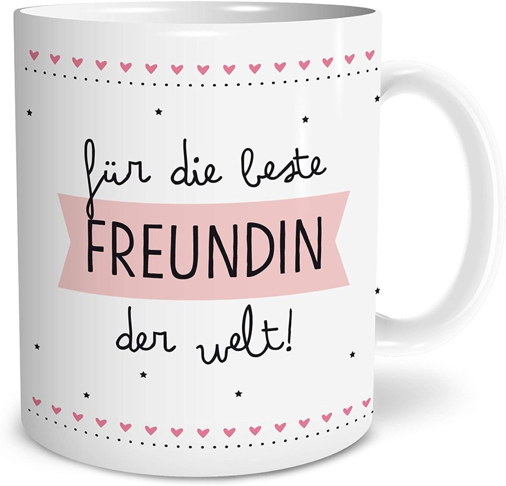 Beste Freundin Große Kaffee-Tasse mit Spruch im Geschenkkarton