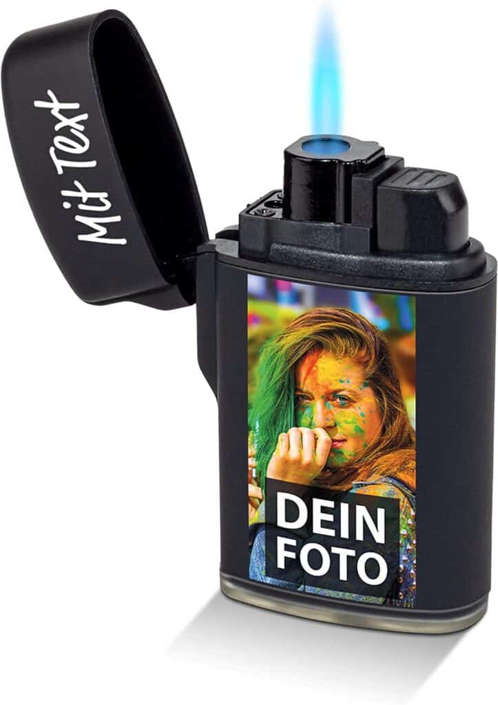 Bl4ckPrint Personalisiertes Feuerzeug Mit Foto & Text - Sturmfeuerzeug Made In Germany